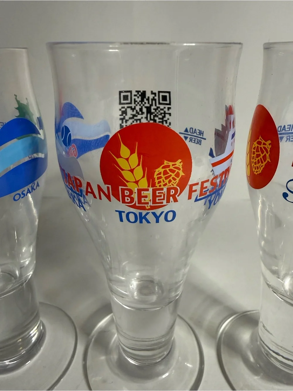 Tokyo Japan Beer Fes Festival Tasting Glasses Osaka Set Of 3